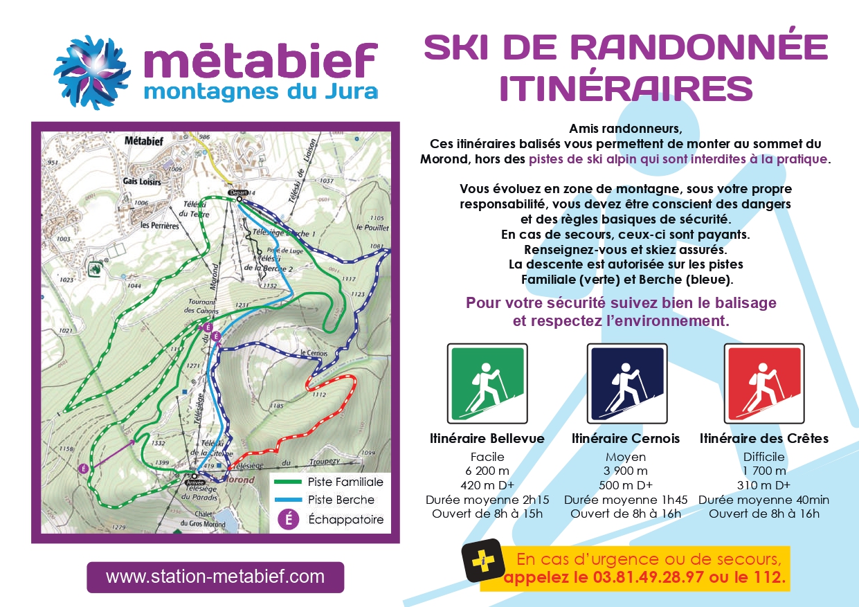 Itinéraires de ski de randonnée à Métabief - &copy; SMMO