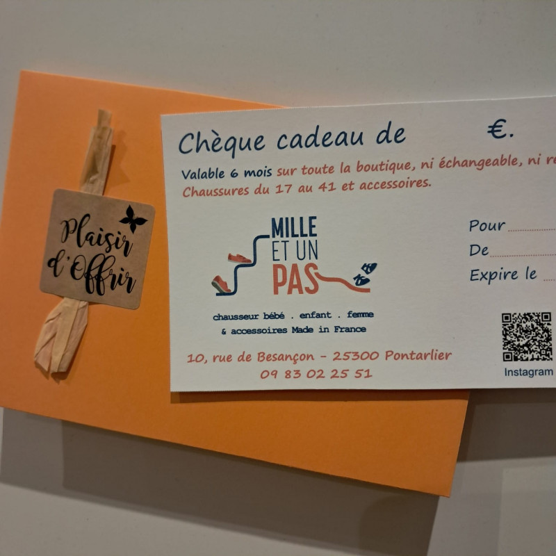 chèque cadeau Mille et un pas