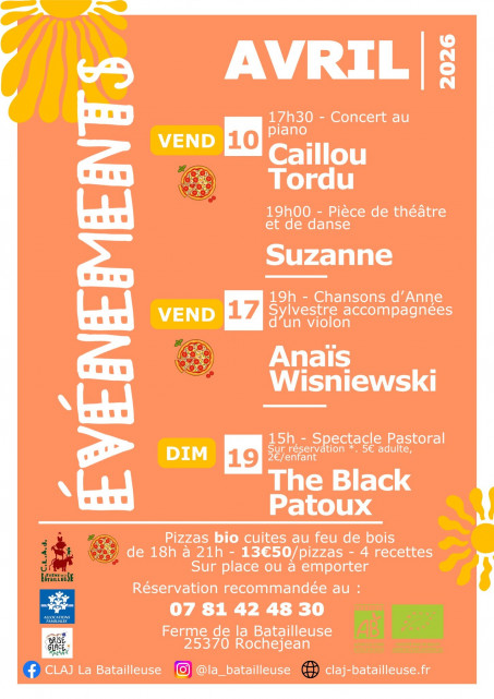 10 et 17 avril - concerts - Rochejean