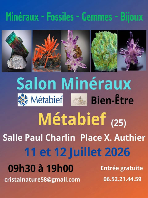11 et 12 juill - salon mineraux - Méta