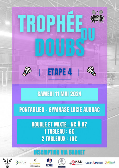 11 mai - Trophée du Doubs, Badminton étape 4 - Pontarlier
