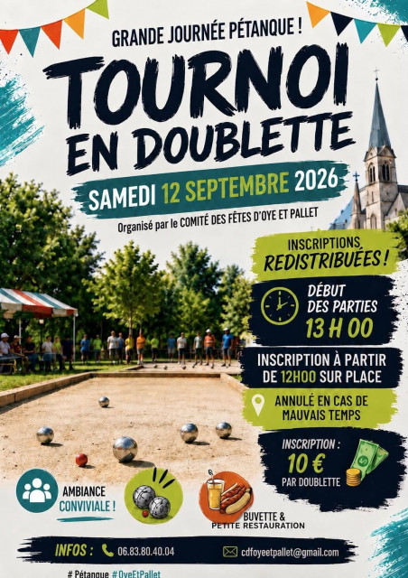 12 sept - tournoi doublette - Oye et Pallet