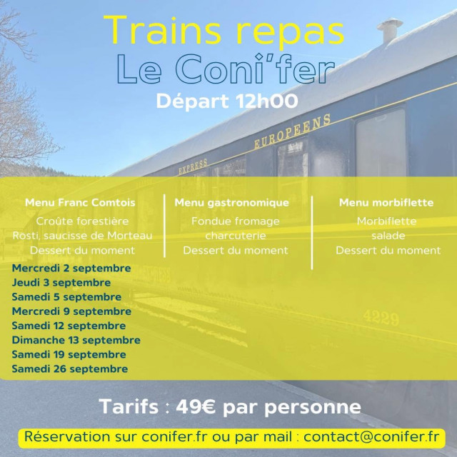 2 au 26 sept - Train repas  - conifer