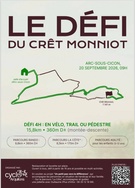 20 septembre - Défi du Crêt Monniot - Arc sous Cicon
