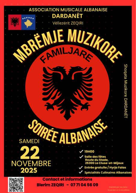 22 novembre - soirée albanaise - pontarlier