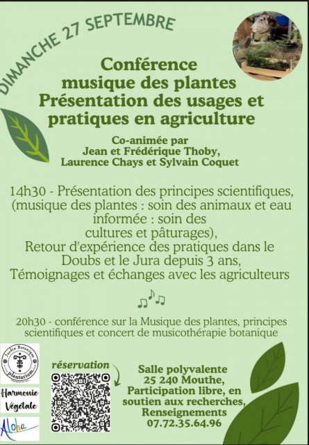 27 sept - Conférence musique et plantes - Mouthe