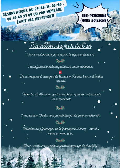 31 déc - réveillon chalet du pisteur - Jougne
