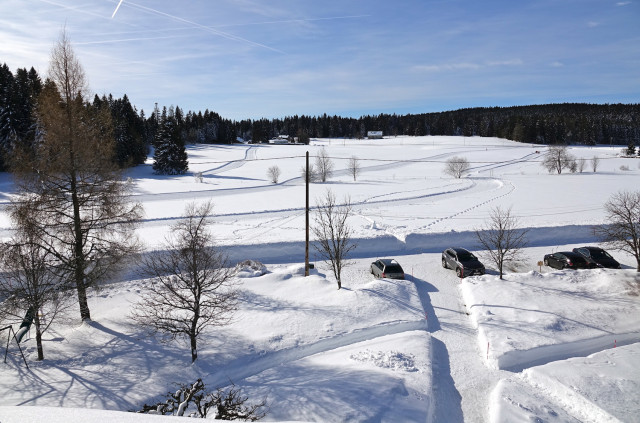 Vue sur les pistes depuis la maison