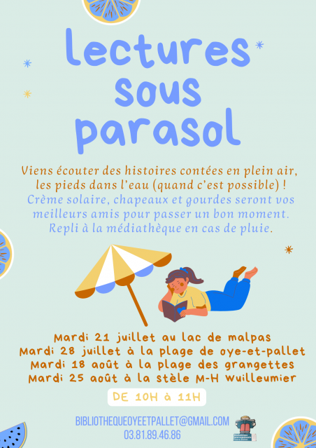 Lectures sous parasol - © Caroline Gérard Lectures sous parasol