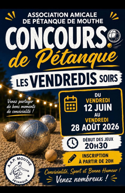 été 2026 - concours pétanque - Mouthe
