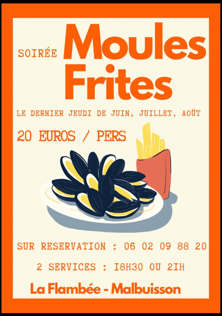 soirée moules frites - La Flambée - Malbui - © la flambée soirée moules frites - La Flambée - Malbui