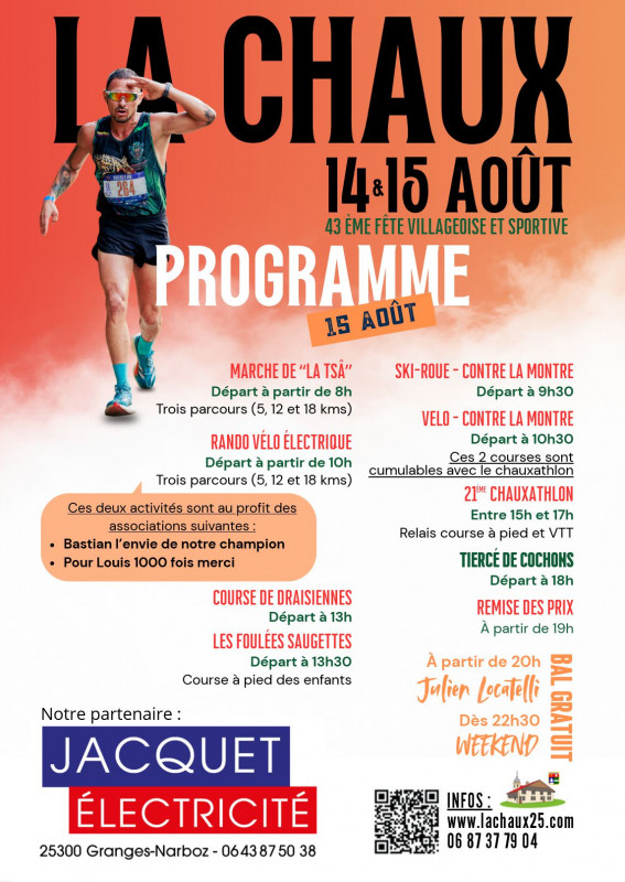 14-15 août - Fête villageoise et sportive - La Chaux 14-15 août - Fête villageoise et sportive - La Chaux