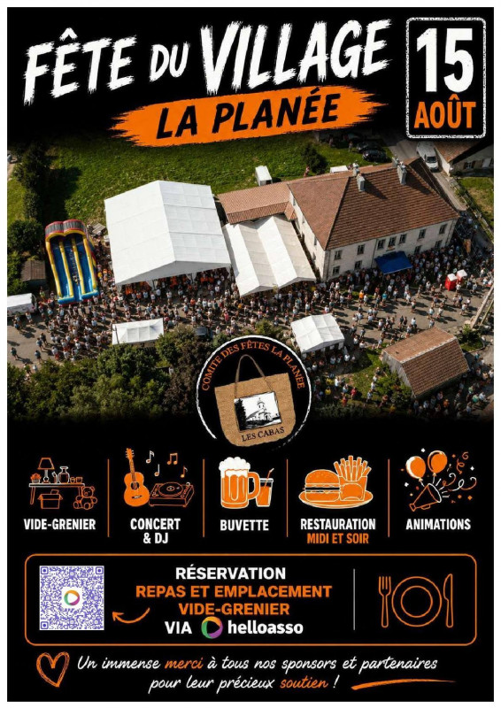 15 AOUT - FETE DE VILLAGE - LA PLANEE - © CDF La Planée 15 AOUT - FETE DE VILLAGE - LA PLANEE