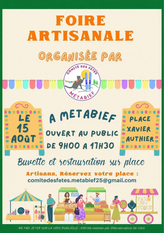 15 aout - marché artisanal - métabief - © comité des fêtes 15 aout - marché artisanal - métabief