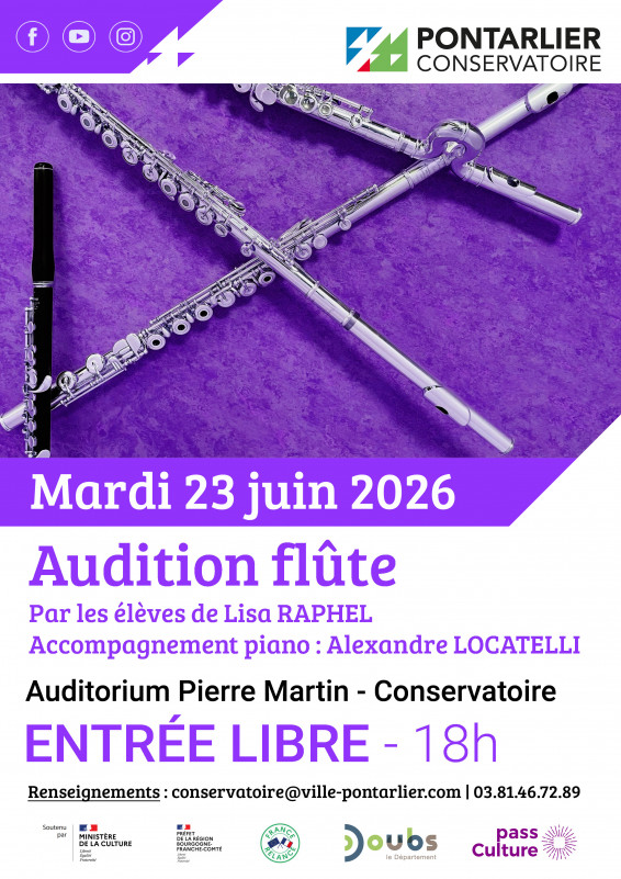23 juin - audition flûte - pontarlier - © CONSERVATOIRE ELIE DUPONT 23 juin - audition flûte - pontarlier
