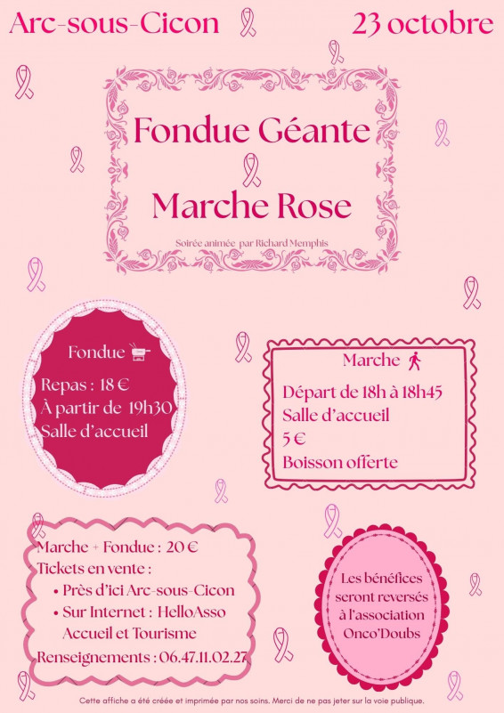 23 octobre - Octobre Rose - Arc sous Cicon