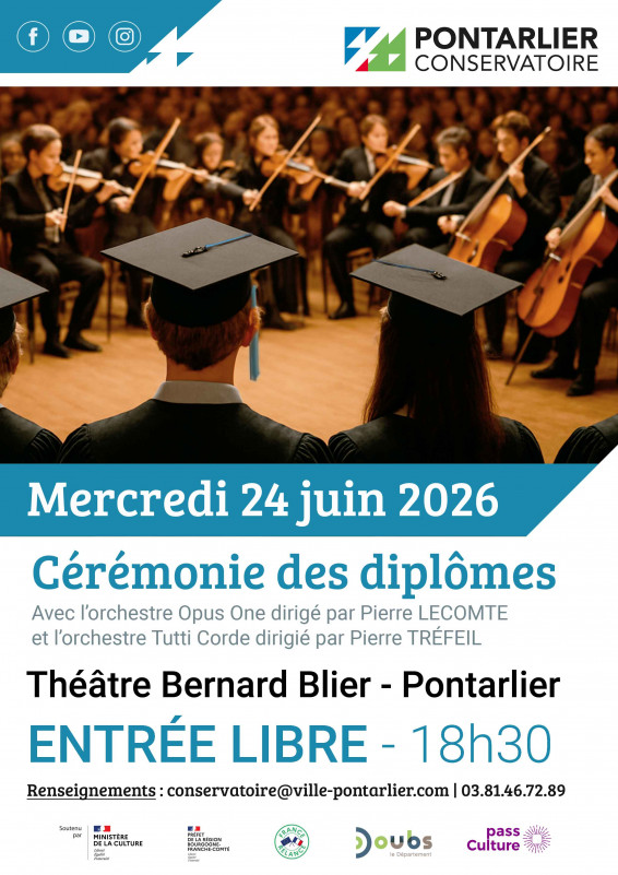 24 juin - cérémonie diplômes - pontarlier - © conservatoire E. Dupont 24 juin - cérémonie diplômes - pontarlier
