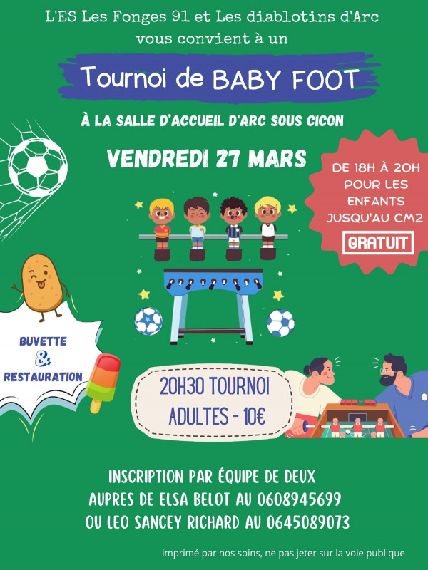 27 mars - Tournoi de Baby-foot - Arc sous Cicon