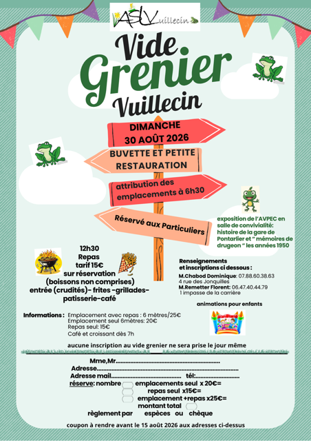 30 aout - vide grenier - vuillecin 30 aout - vide grenier - vuillecin