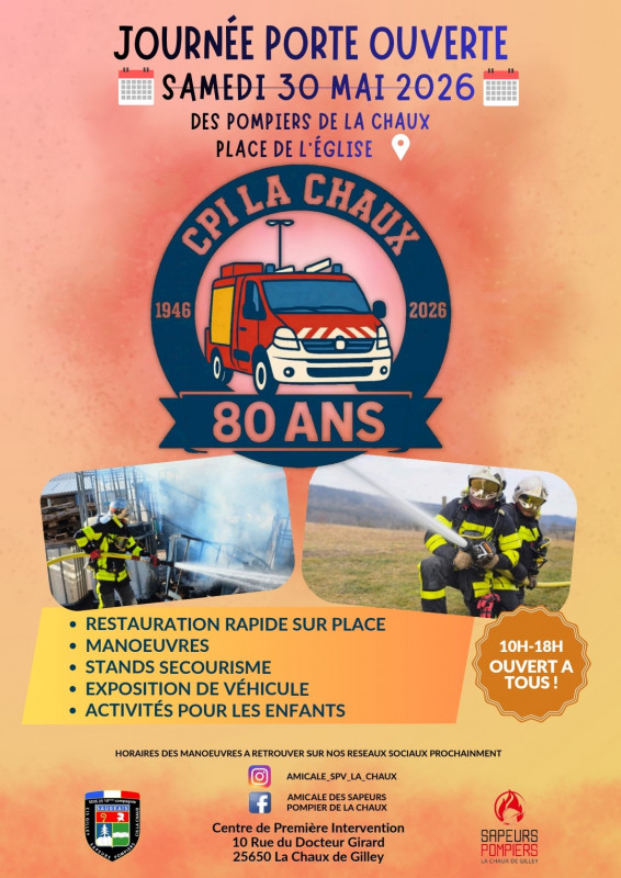 30 mai - 80 ans des pompiers - la Chaux