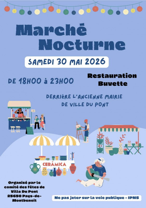 30 mai - Marché nocturne - Ville du Pont PDM