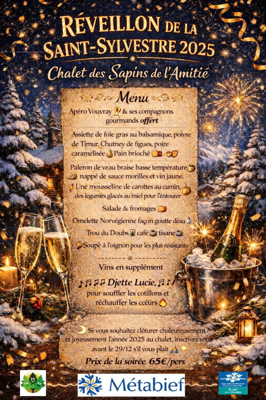 31 déc - Réveillon St Sylvestre- Métabief - © CLAJ Métabief 31 déc - Réveillon St Sylvestre- Métabief