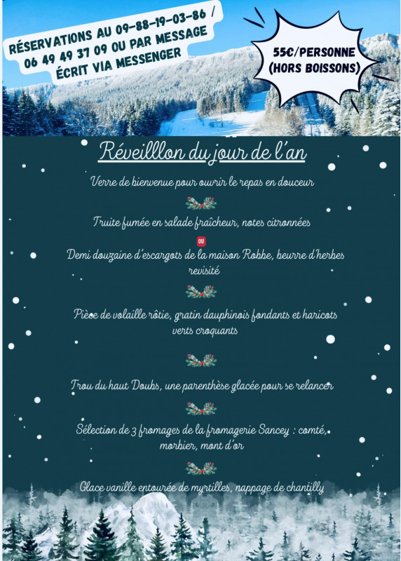 31 déc - réveillon chalet du pisteur - Jougne 31 déc - réveillon chalet du pisteur - Jougne