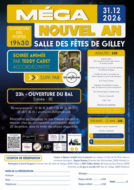 31 décembre - Méga réveillon - Gilley