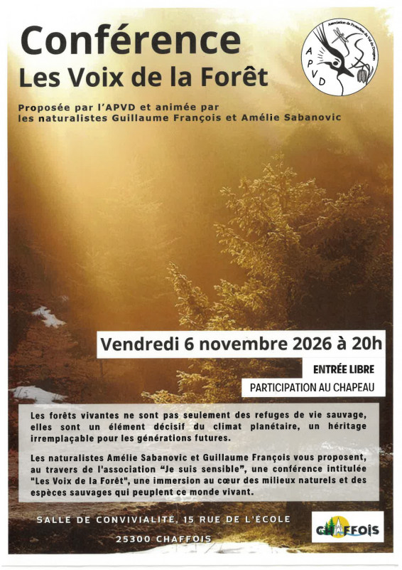 6 novembre-conférence voix de la forêt