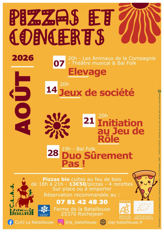 pizzas et concerts août 26 - Affiche A3 pizzas et concerts août 26 - Affiche A3