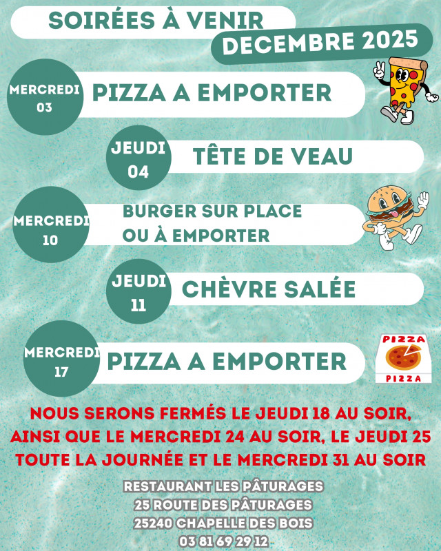 Soirées décembre - Pâturages - Chapelle