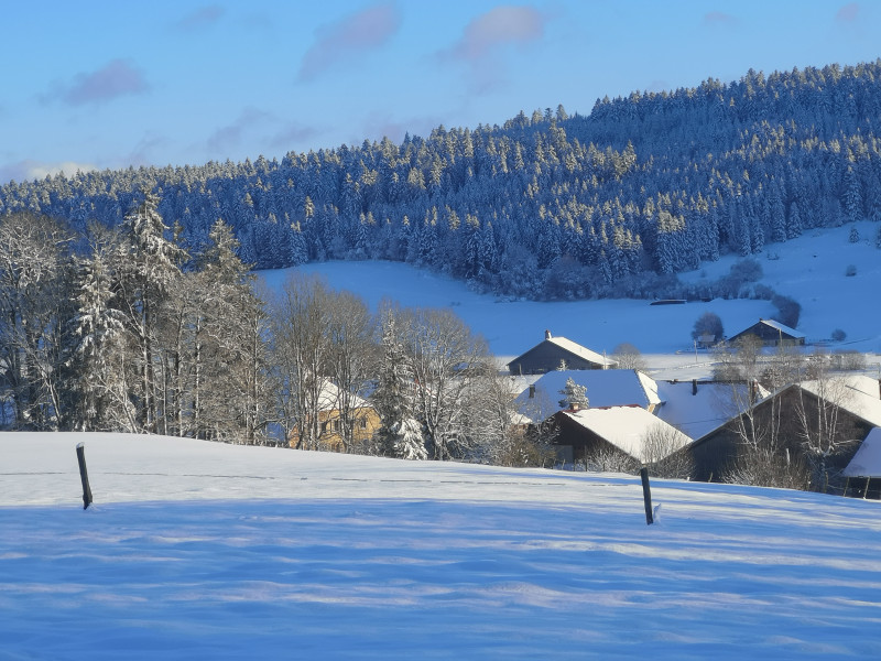 Village vue arrière maison