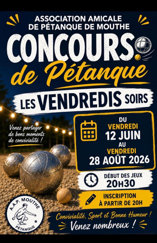 été 2026 - concours pétanque - Mouthe